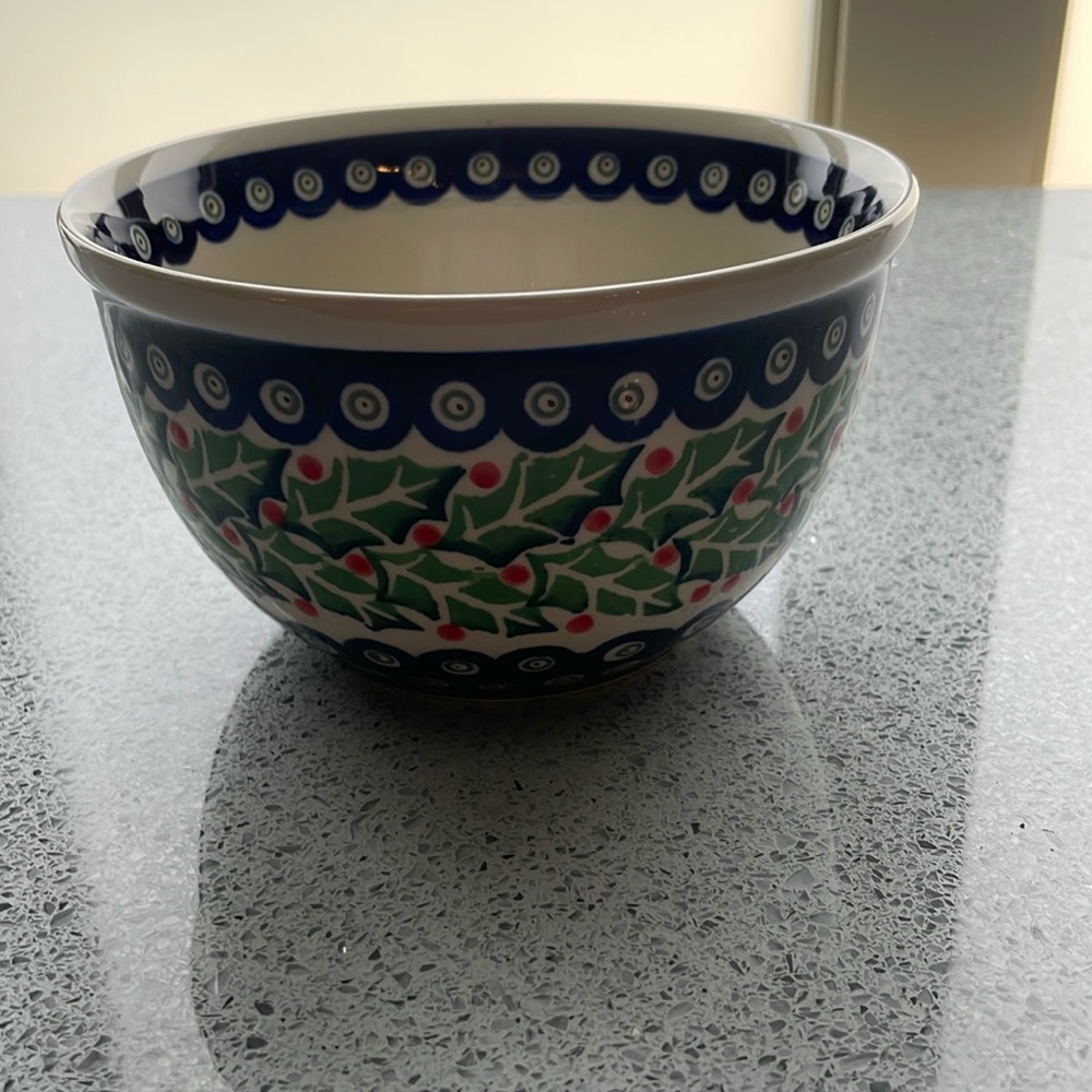 Boleslawiec Pottery my mom bought when she traveled to Poland